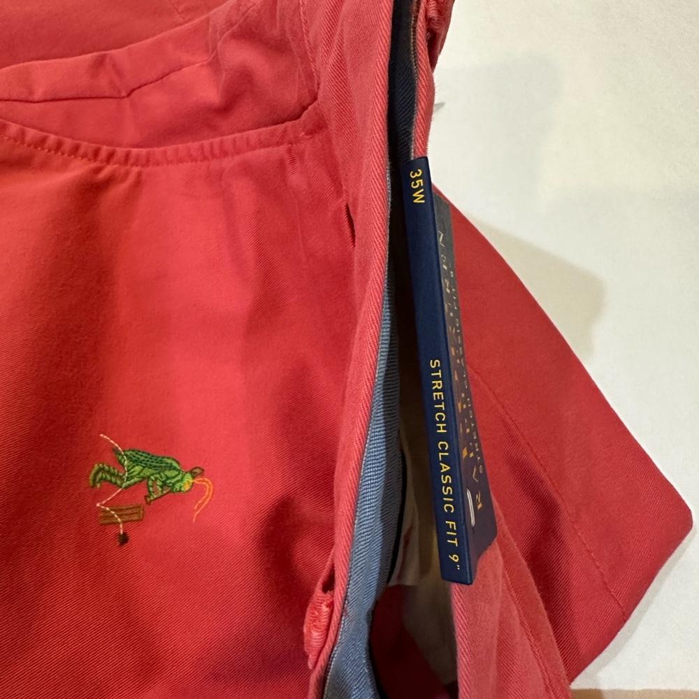 NWT Polo Ralph Lauren Embroidered Mens Shorts Chinos Size 35 Squash
